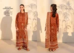 CHUNRI CHARM Rust Printed Lawn Suit
