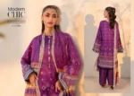 CHUNRI CHARM Purple Printed Lawn Suit
