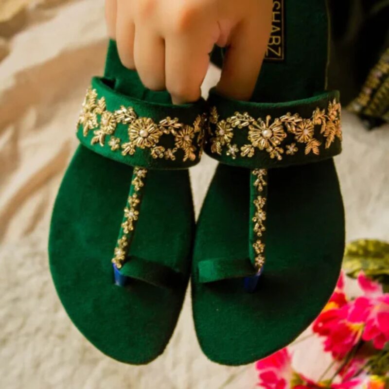 RANI Velvet Kohlapuri Sandals - Image 7