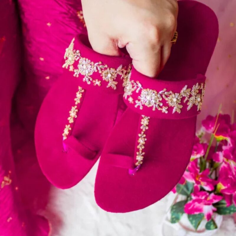 RANI Velvet Kohlapuri Sandals - Image 10