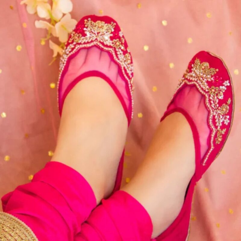 Sayonee Velvet Khussa & Backless Jutti For Women