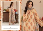 Peach Floral ZIVA By Guljee Lawn Suit
