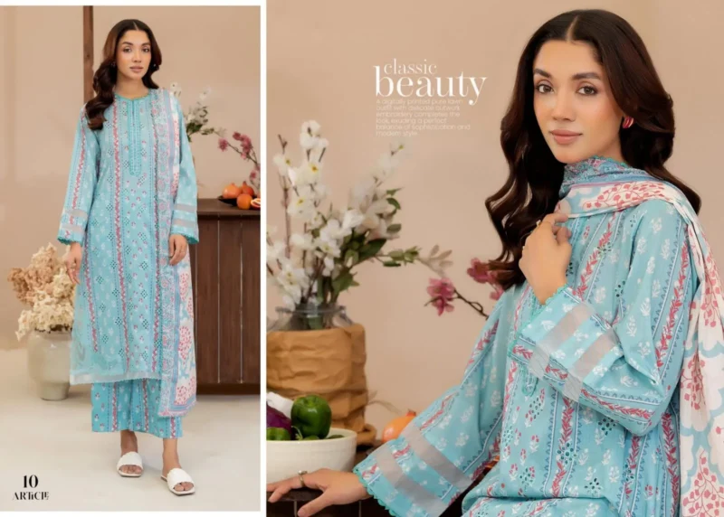 Sky Blue ZIVA By Guljee Lawn Suit