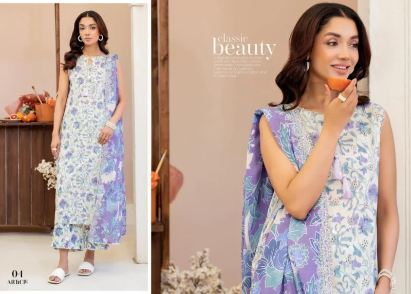 Light Purple ZIVA By Guljee Lawn Suit