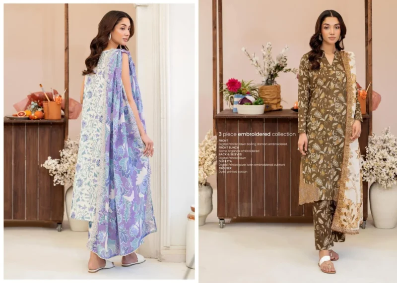 ZIVA By Guljee Lawn Suit Light Purple