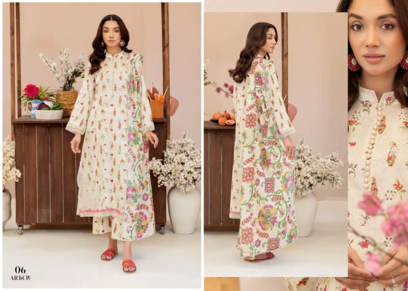 ZIVA By Guljee Lawn Suit White