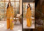 Mahajal Embroidered Lawn Suit ( Mustard Yellow)
