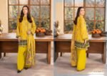 Mahajal Embroidered Lawn Suit ( Yellow)