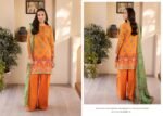 Mahajal Embroidered Lawn Suit ( Orange)
